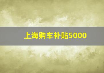 上海购车补贴5000