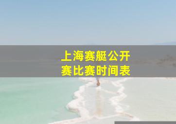 上海赛艇公开赛比赛时间表