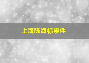 上海陈海标事件