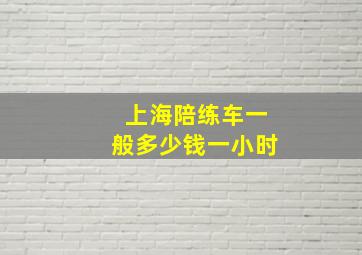 上海陪练车一般多少钱一小时