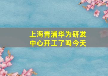 上海青浦华为研发中心开工了吗今天