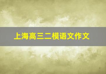 上海高三二模语文作文