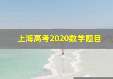 上海高考2020数学题目