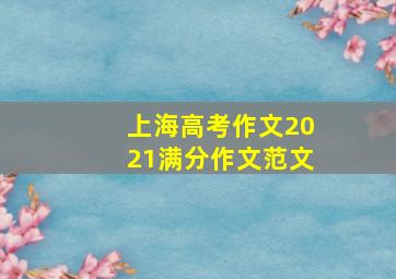 上海高考作文2021满分作文范文