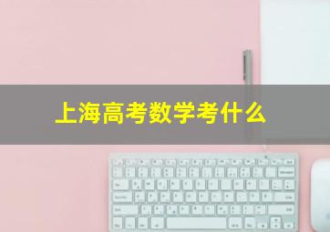 上海高考数学考什么