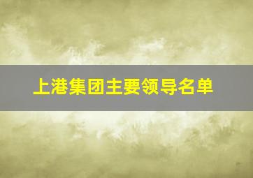 上港集团主要领导名单