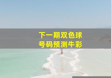 下一期双色球号码预测牛彩