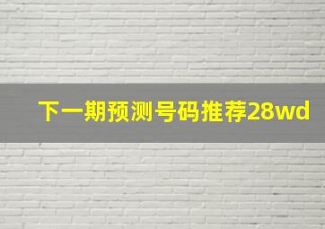 下一期预测号码推荐28wd