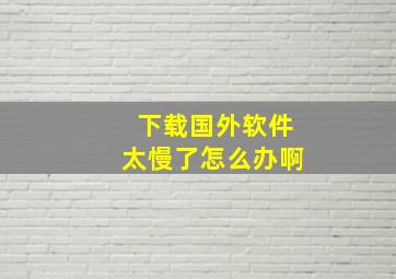 下载国外软件太慢了怎么办啊