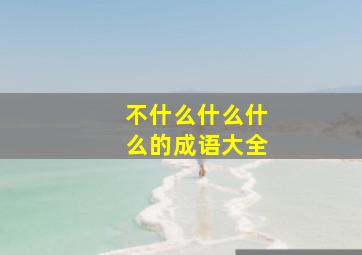 不什么什么什么的成语大全