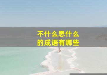 不什么思什么的成语有哪些