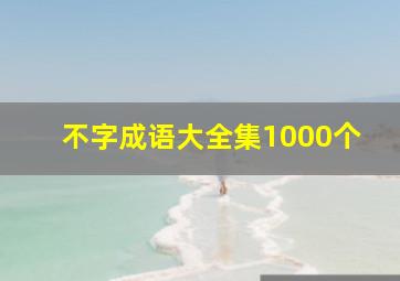 不字成语大全集1000个