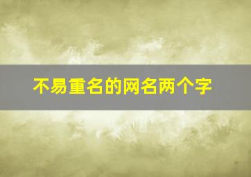 不易重名的网名两个字