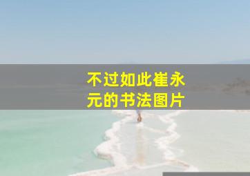 不过如此崔永元的书法图片