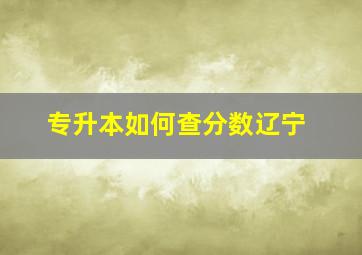 专升本如何查分数辽宁