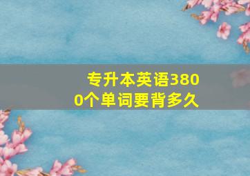 专升本英语3800个单词要背多久