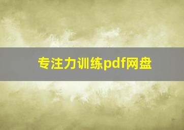 专注力训练pdf网盘