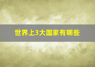 世界上3大国家有哪些