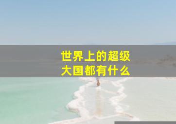 世界上的超级大国都有什么