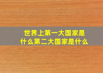 世界上第一大国家是什么第二大国家是什么