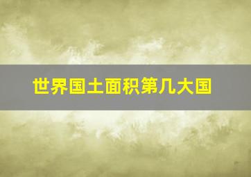 世界国土面积第几大国