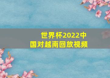 世界杯2022中国对越南回放视频