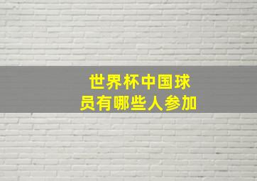 世界杯中国球员有哪些人参加