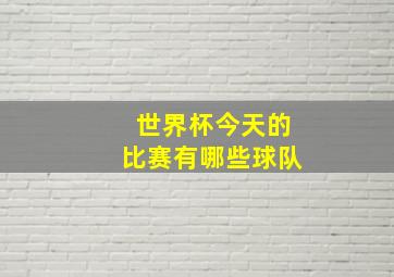 世界杯今天的比赛有哪些球队