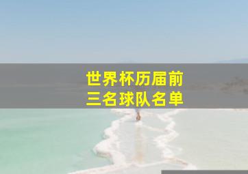 世界杯历届前三名球队名单