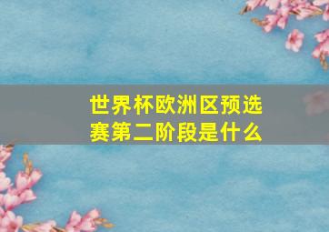 世界杯欧洲区预选赛第二阶段是什么