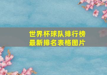 世界杯球队排行榜最新排名表格图片