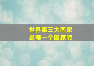 世界第三大国家是哪一个国家呢