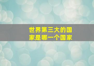 世界第三大的国家是哪一个国家