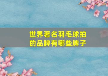 世界著名羽毛球拍的品牌有哪些牌子