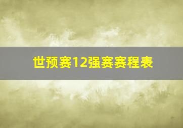 世预赛12强赛赛程表