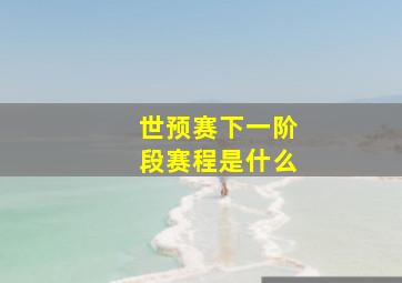 世预赛下一阶段赛程是什么