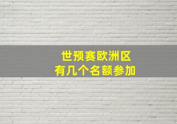 世预赛欧洲区有几个名额参加