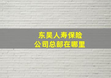 东吴人寿保险公司总部在哪里