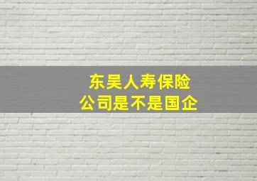 东吴人寿保险公司是不是国企