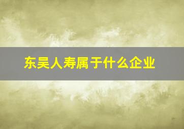 东吴人寿属于什么企业