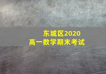 东城区2020高一数学期末考试