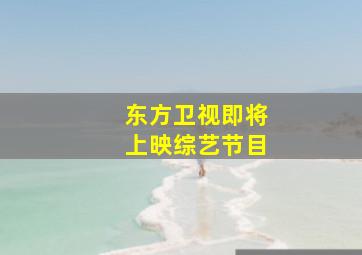 东方卫视即将上映综艺节目