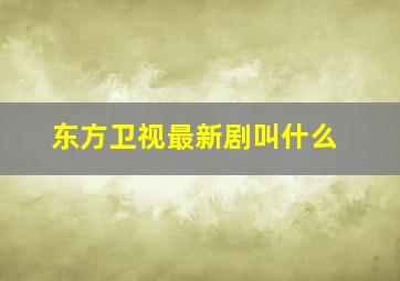 东方卫视最新剧叫什么