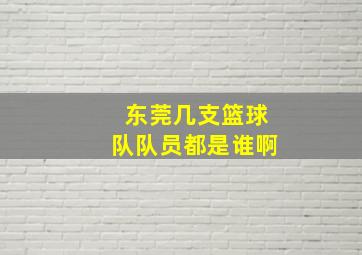 东莞几支篮球队队员都是谁啊