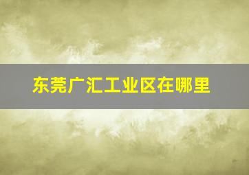 东莞广汇工业区在哪里