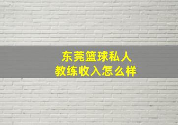 东莞篮球私人教练收入怎么样