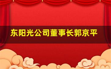 东阳光公司董事长郭京平