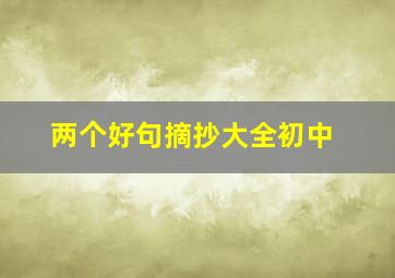 两个好句摘抄大全初中