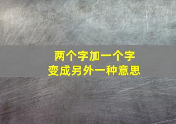 两个字加一个字变成另外一种意思