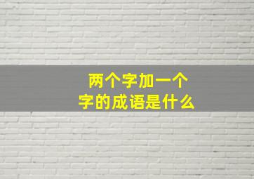 两个字加一个字的成语是什么